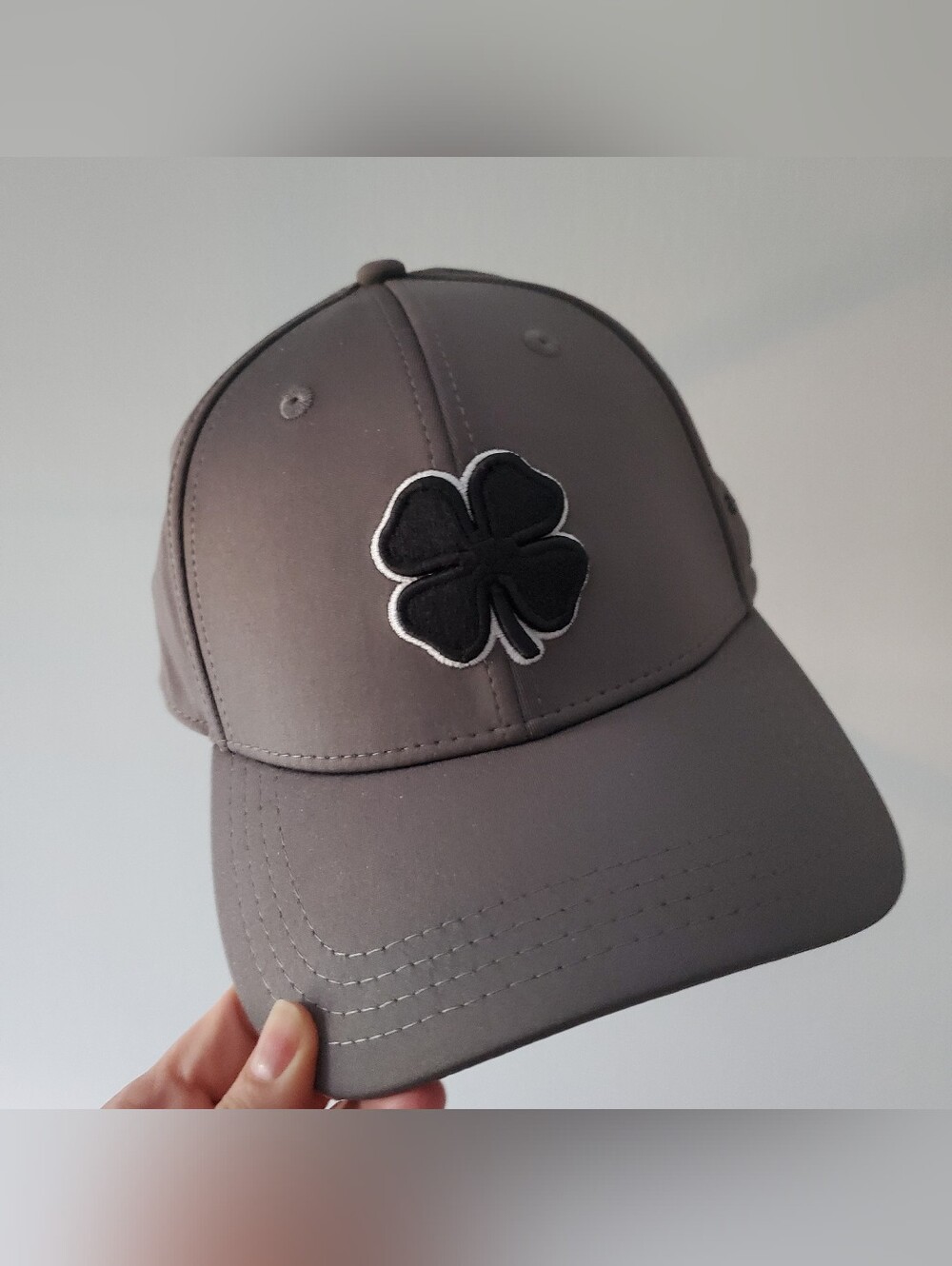 BLACK CLOVER Gray Baseball Cap Embroidered LIVE LUCK & Four-Leaf Clover Patch